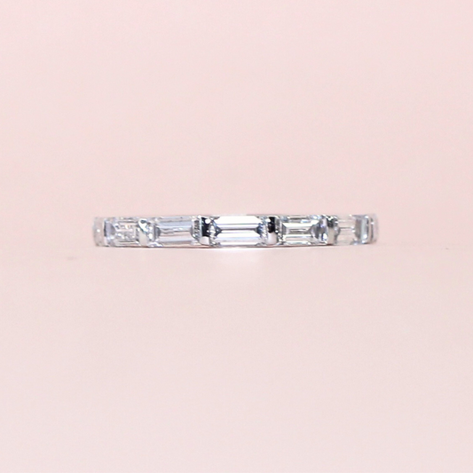.84cts Baguette cut Lab-grown Half eternity ring