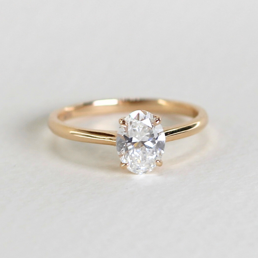 1ct Oval cut Solitaire ring
