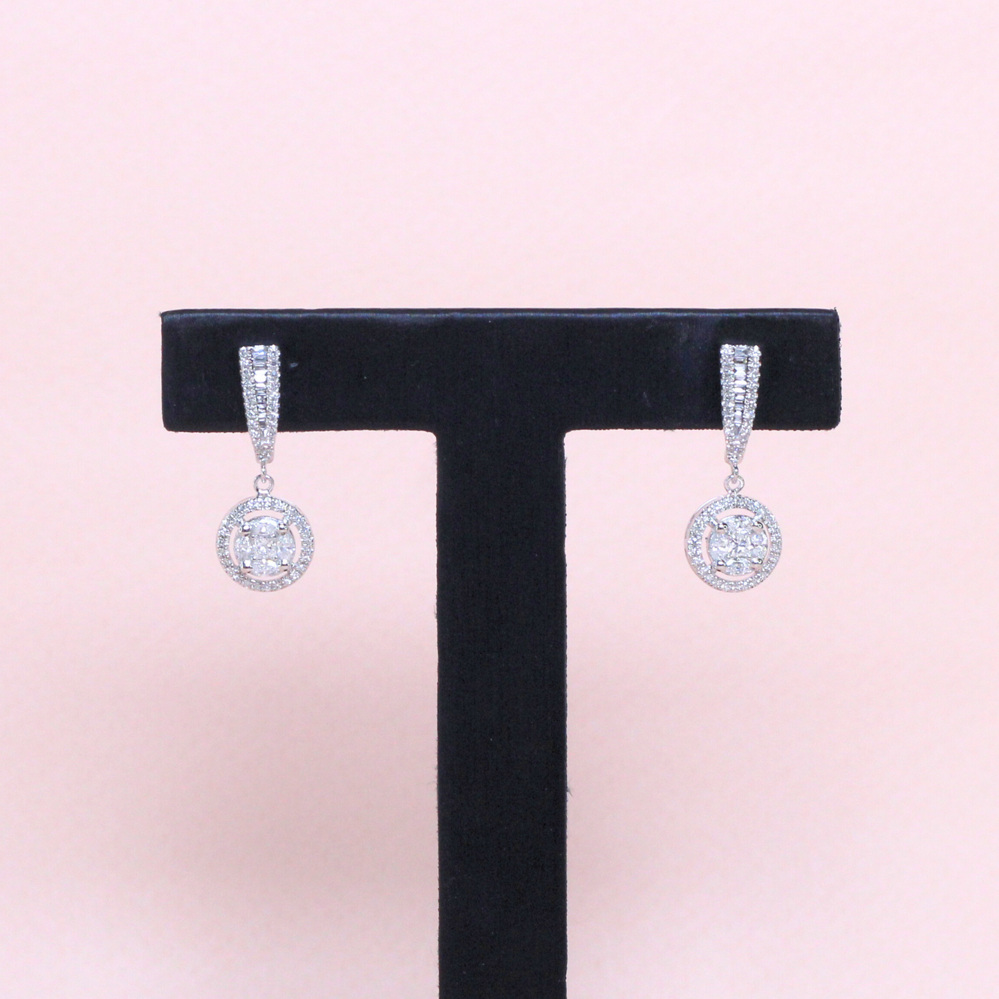 1.50cts Round Illusion Dangling earrings
