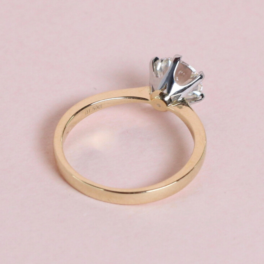 1.50ct Round cut Solitaire ring with Platinum prongs