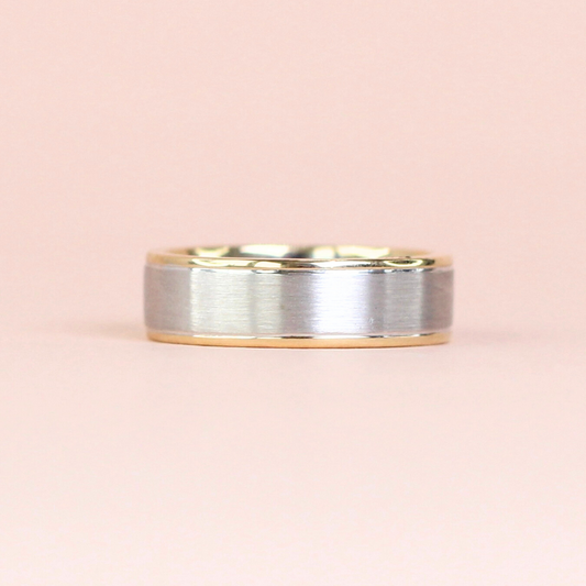 6mm Two-toned Matte Male ring