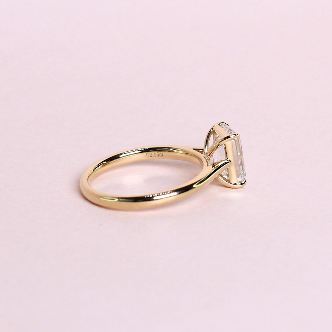 2.05cts Emerald cut Solitaire Lab-grown ring