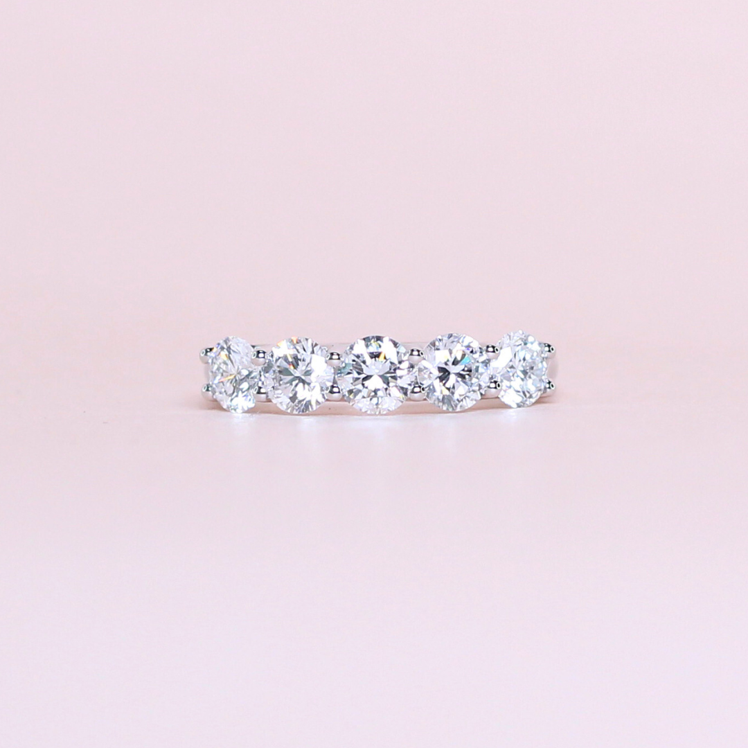 1.25cts 5-stone Round cut Lab-grown ring