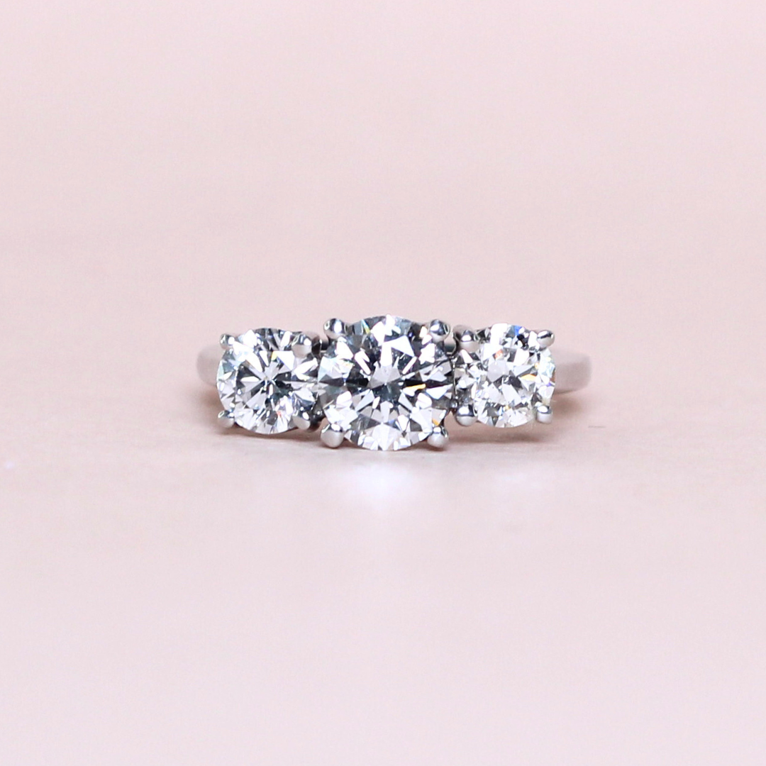 1ct Round Trilogy ring