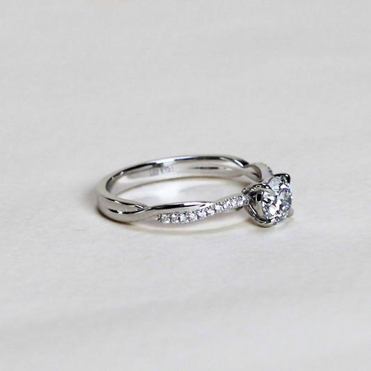 .83cts round cut half eternity lab-grown modified ring