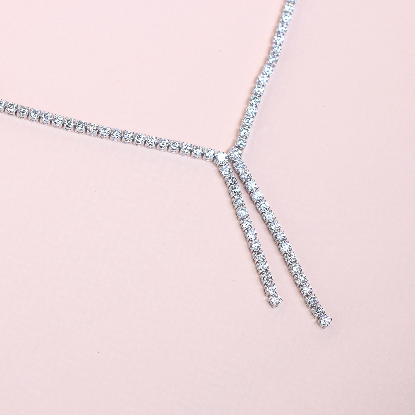 14.35cts Round cut Drop Tennis necklace