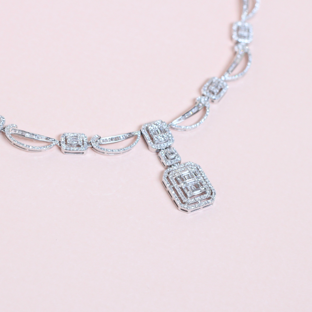 7.38cts Multi-shape Illusion necklace