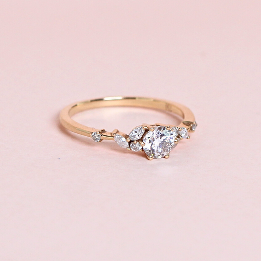 .65cts Round cut ring on modified band