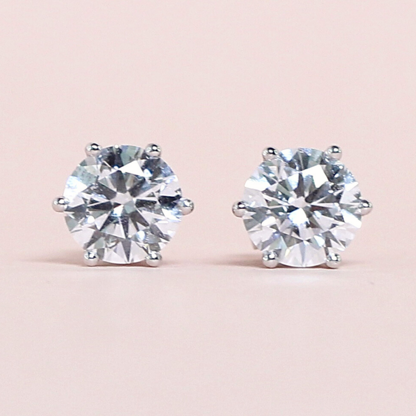 4.28cts Round cut Lab-grown Solitaire Stud earrings