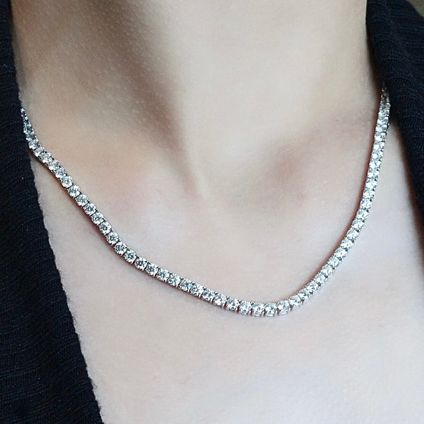 16cts Round cut Lab-grown Tennis necklace