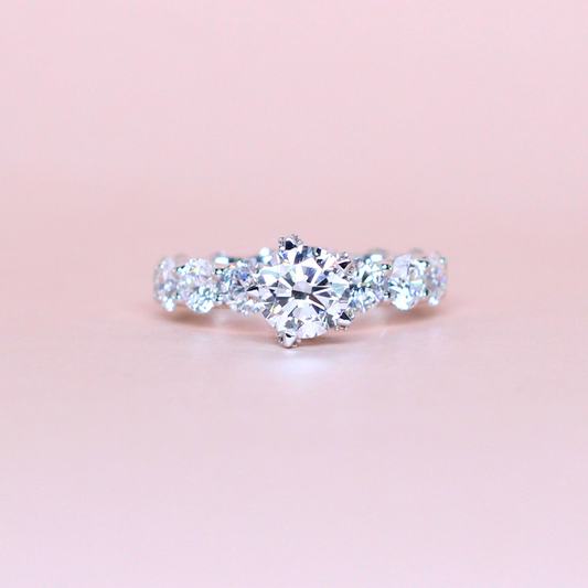 7.205cts Round cut Full eternity Lab-grown ring