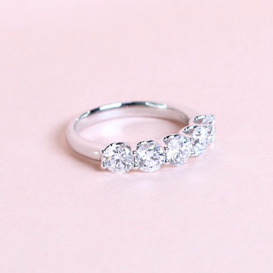 1.25cts 5-stone Round cut Lab-grown ring