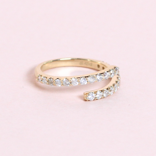 .421cts Round cut Half Eternity Open ring
