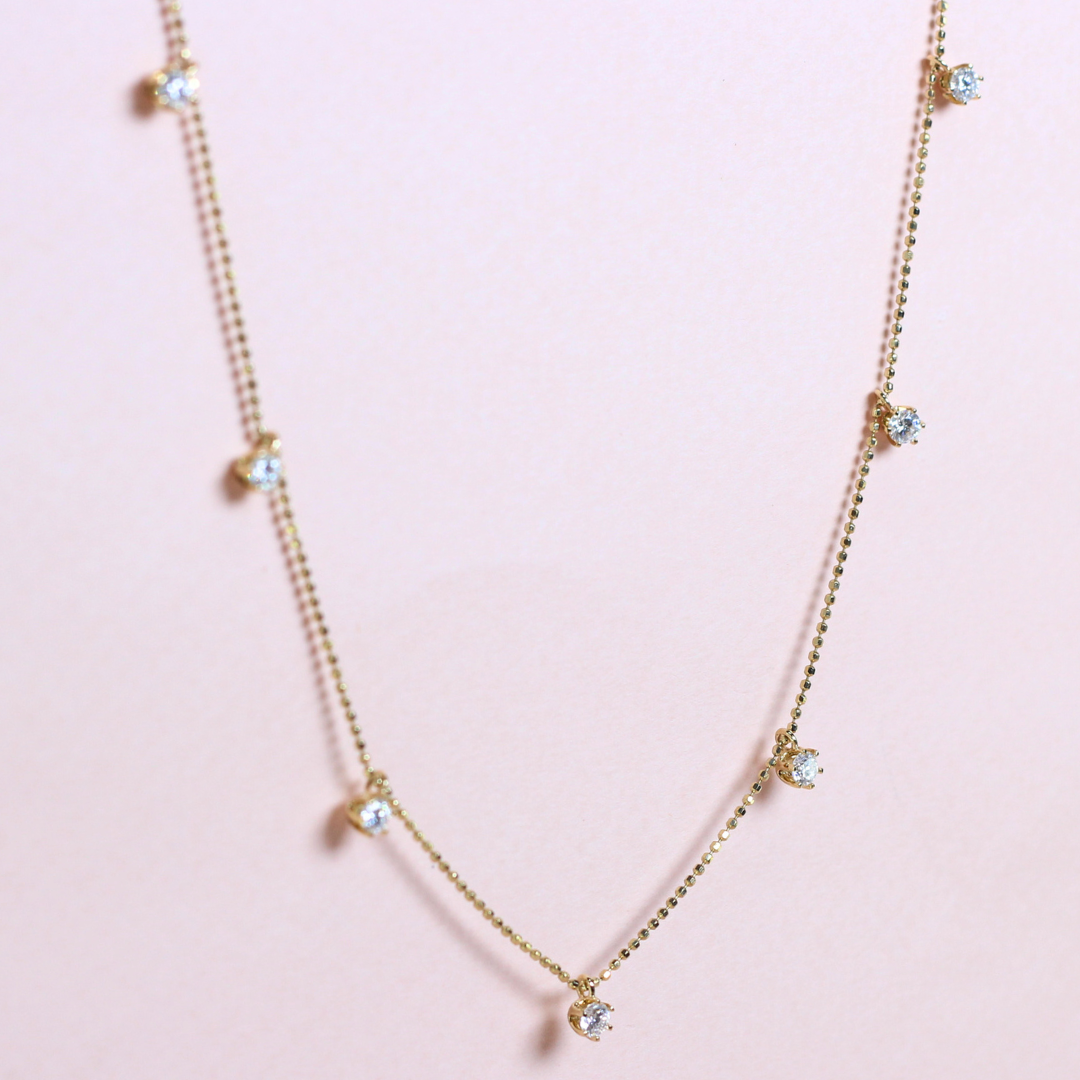 .70cts Round cut Lab-grown Station necklace