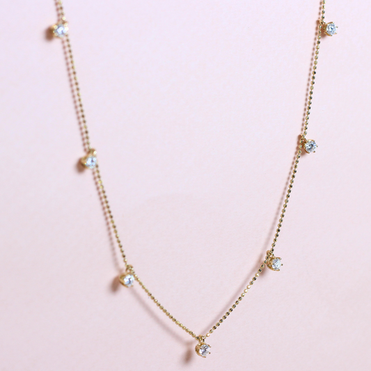 .70cts Round cut Lab-grown Station necklace