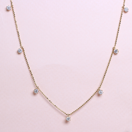 .70cts Round cut Lab-grown Station necklace