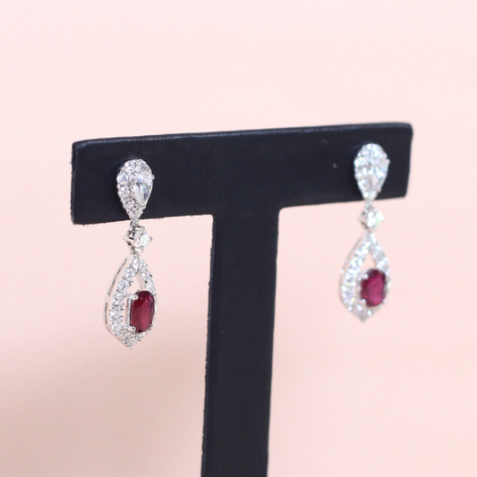 Ruby and Diamond Dangling earrings