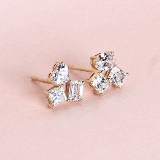 1.80cts Multi-shape Stud earrings