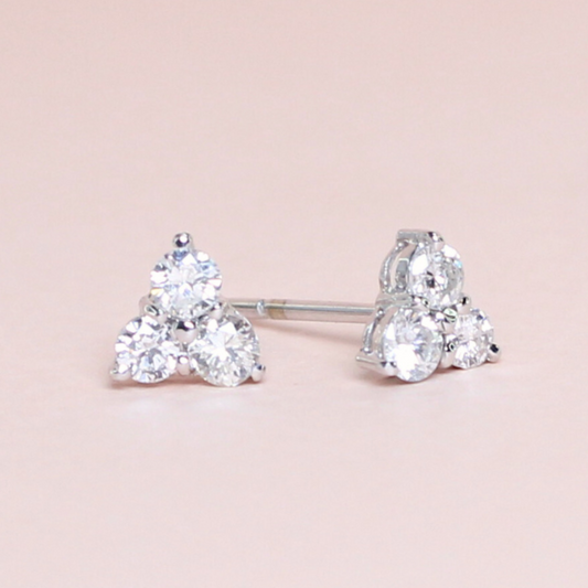 .60cts Tri-round Diamond Earrings