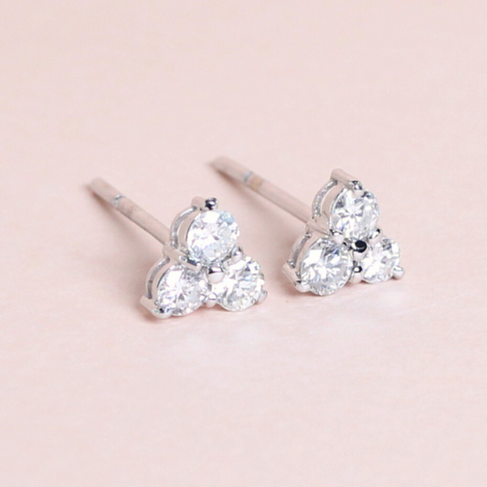 .60cts Round cut Trilogy Stud earrings