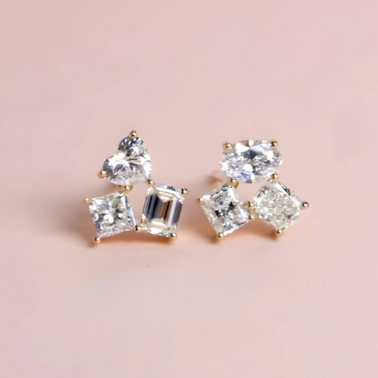 1.80cts Multi-shape Stud earrings