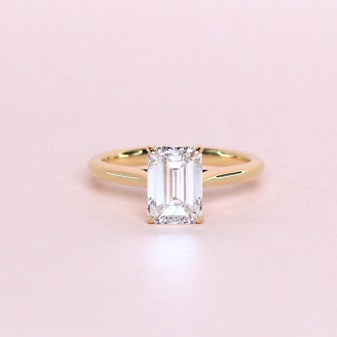 2.05cts Emerald cut Solitaire Lab-grown ring