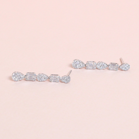 1.69cts Multi-shape Illusion Dangling earrings