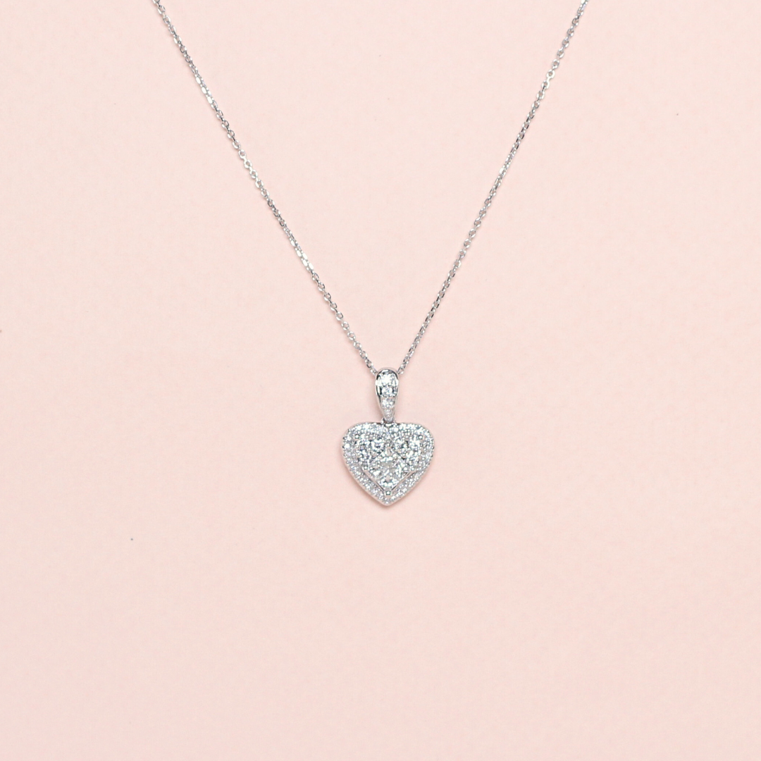 .35cts Heart Illusion Diamond Necklace