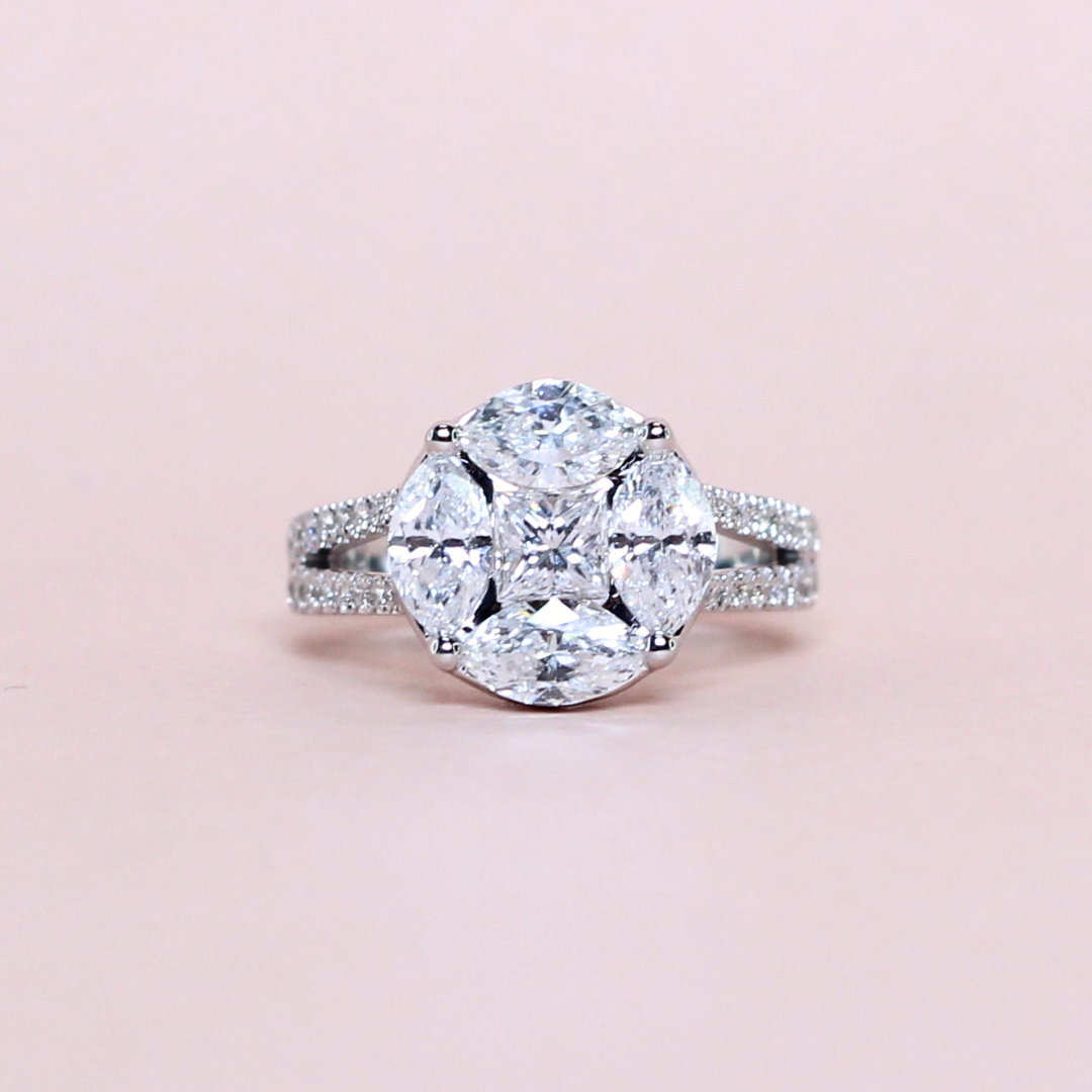 1.85cts Round Illusion Pavé ring