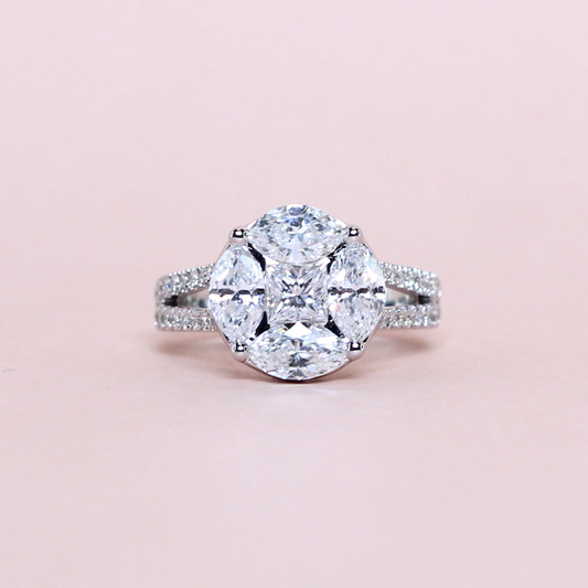 1.85cts Round Illusion Pavé ring
