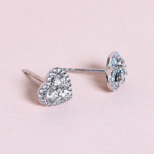 .97cts Heart Illusion Stud earrings