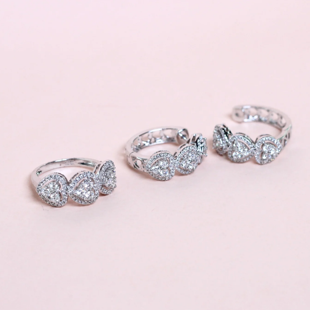 1.73cts Heart Illusion Hoop set