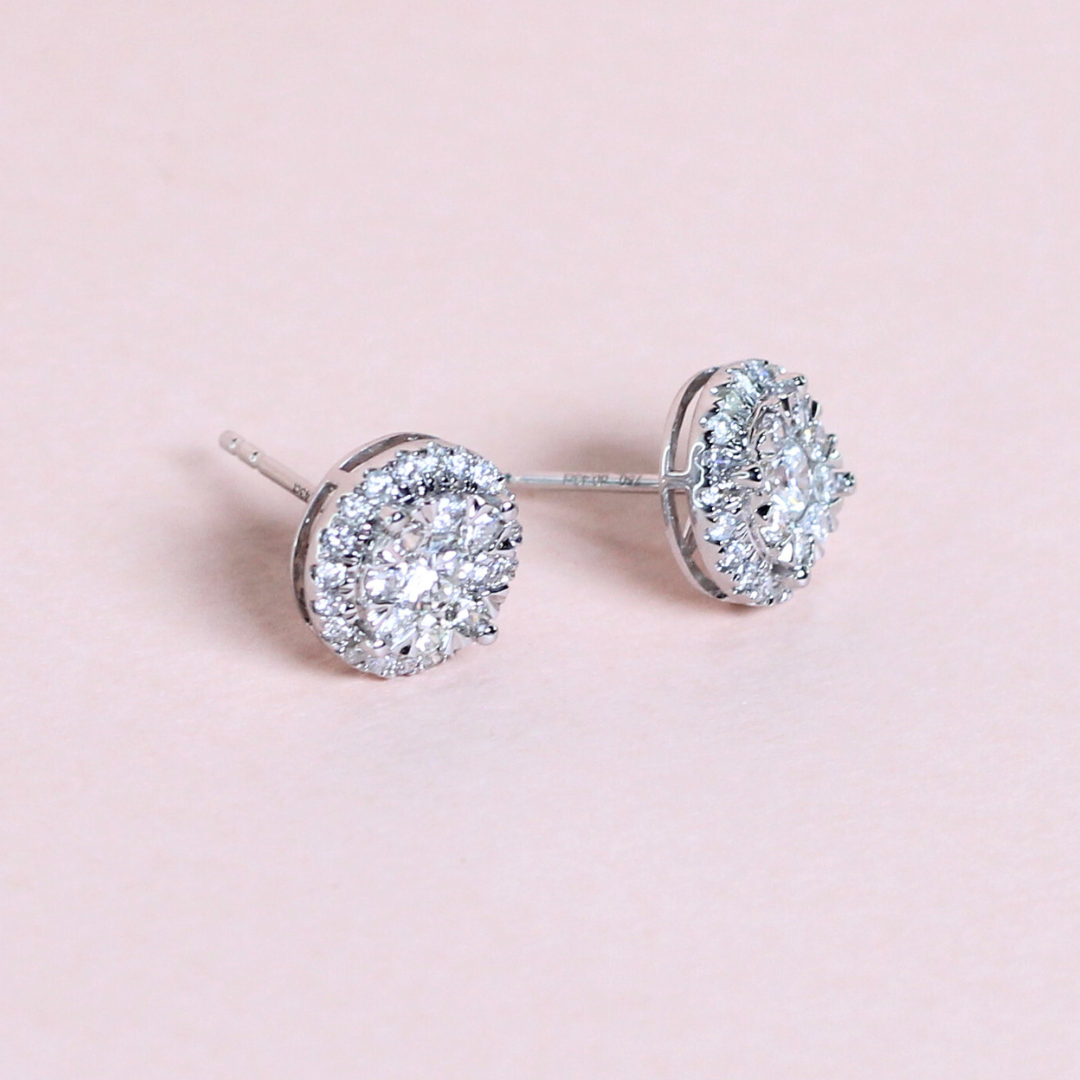 .87cts Round Illusion Stud earrings