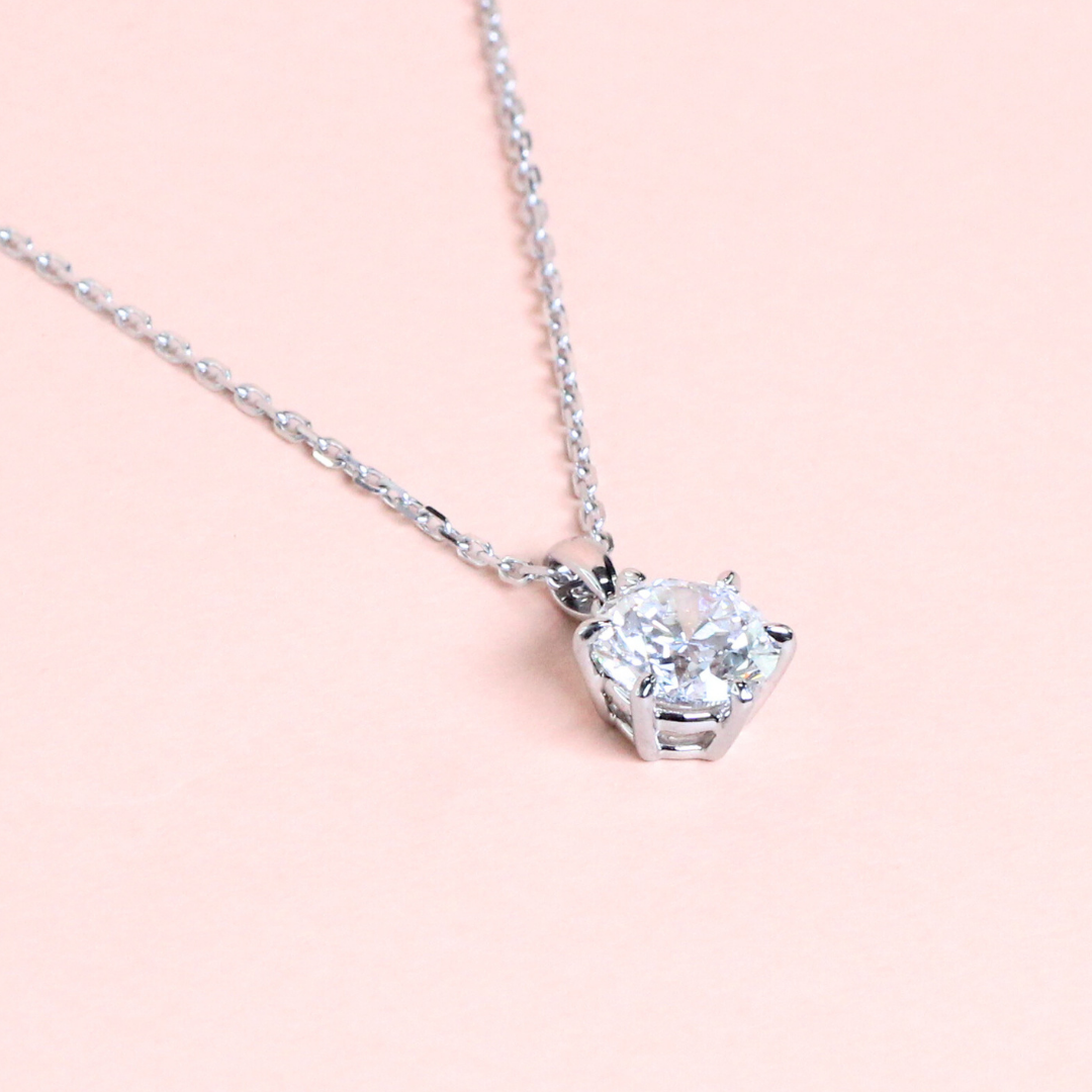 2.18ct Round cut Lab-grown Solitaire necklace