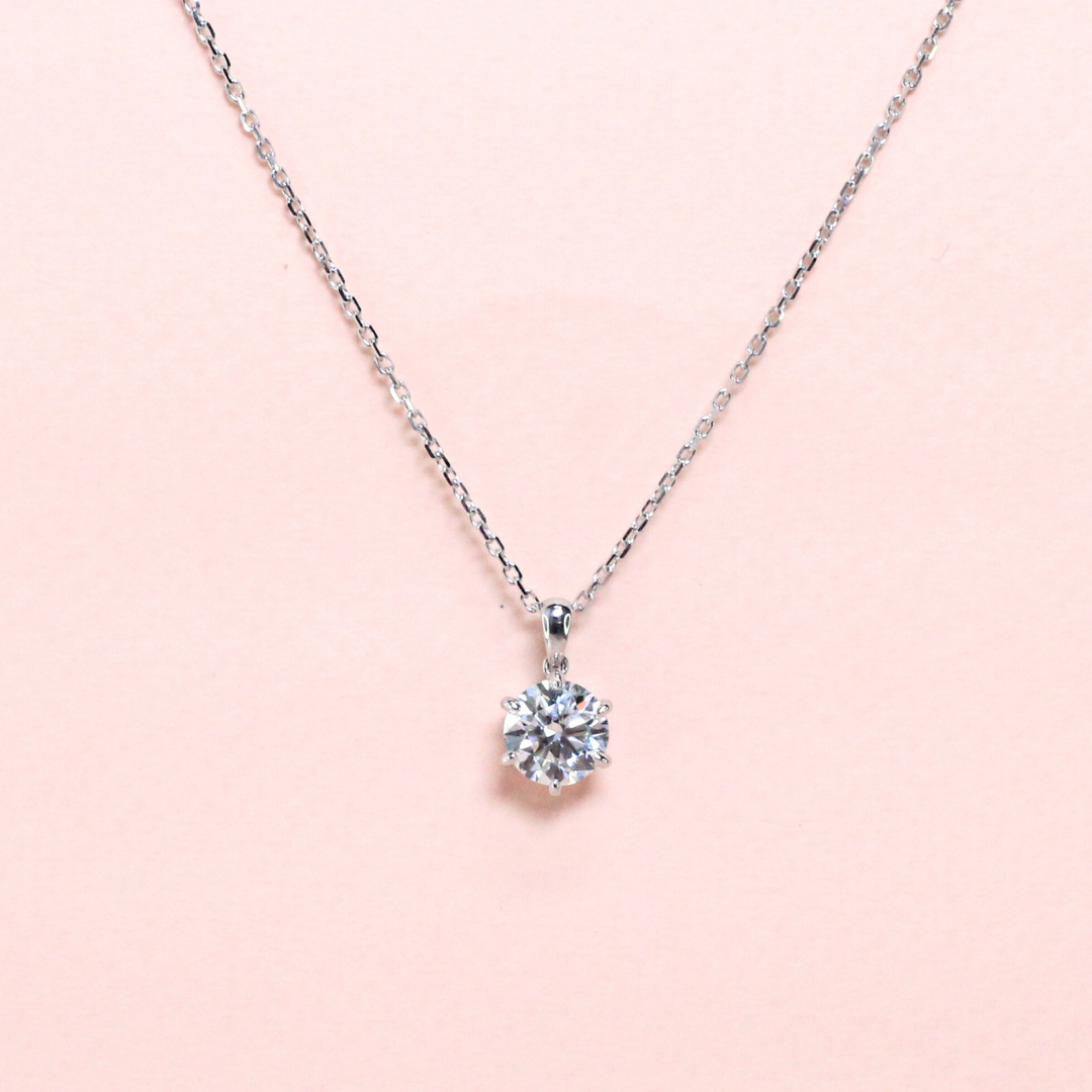 2.18ct Round cut Lab-grown Solitaire necklace