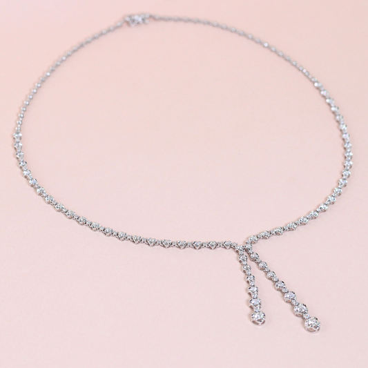 2.61cts Rounded Prong Graduating Tennis Necklace