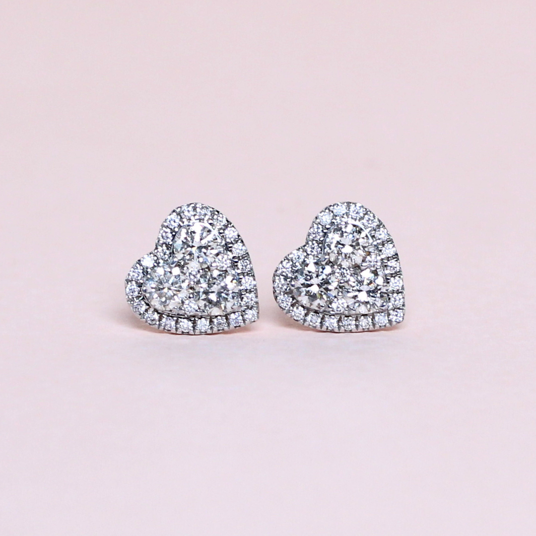 .97cts Heart Illusion Stud earrings