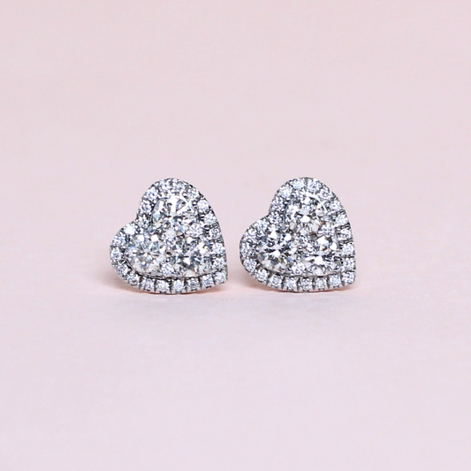 .97cts Heart Illusion Stud earrings