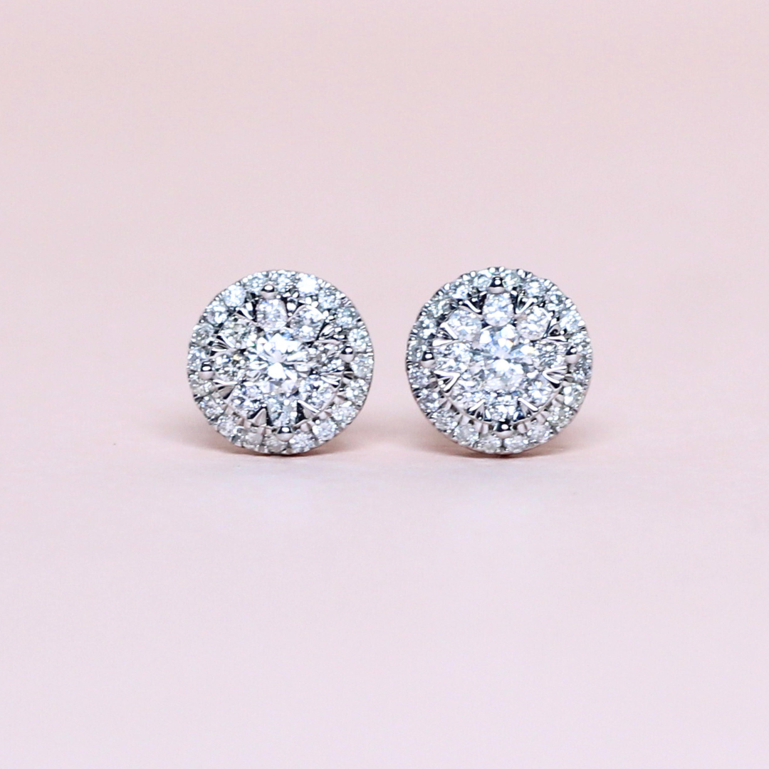 .87cts Round Illusion Stud earrings