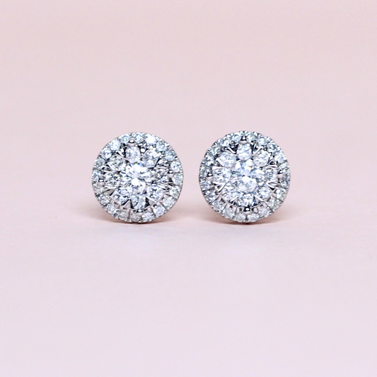 .87cts Round Illusion Stud earrings