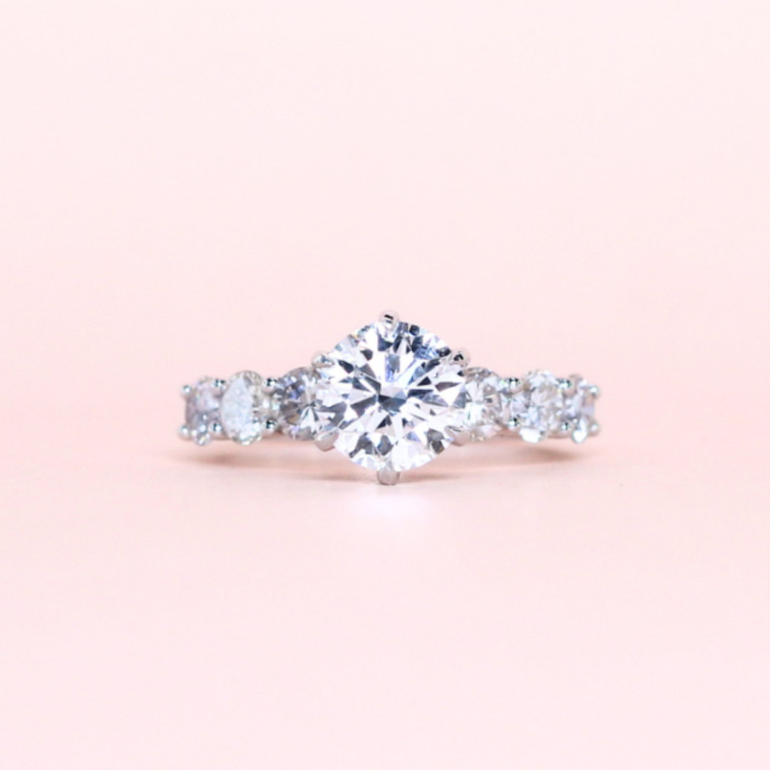 3.73cts Round cut Lab-grown ring