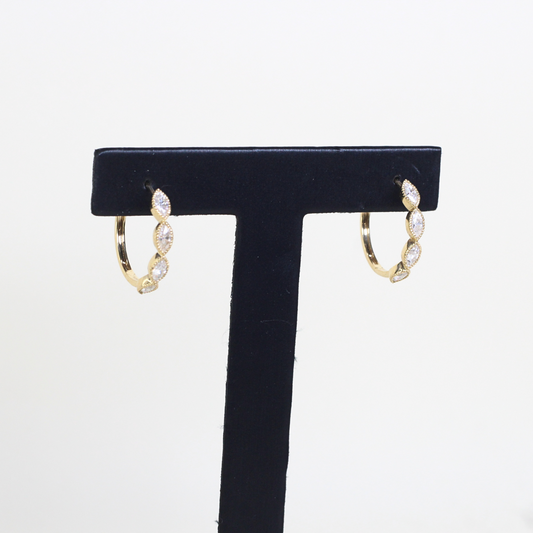 1.02cts Marquise cut Moissanite Hoop earrings