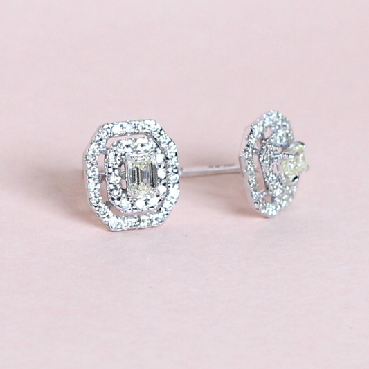 .64cts Cushion Illusion earrings w/ halo