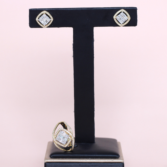 .73cts Square Illusion set with halo