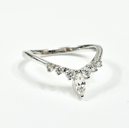 .36cts 7-stone Marquise and Round Graduating Chevron ring