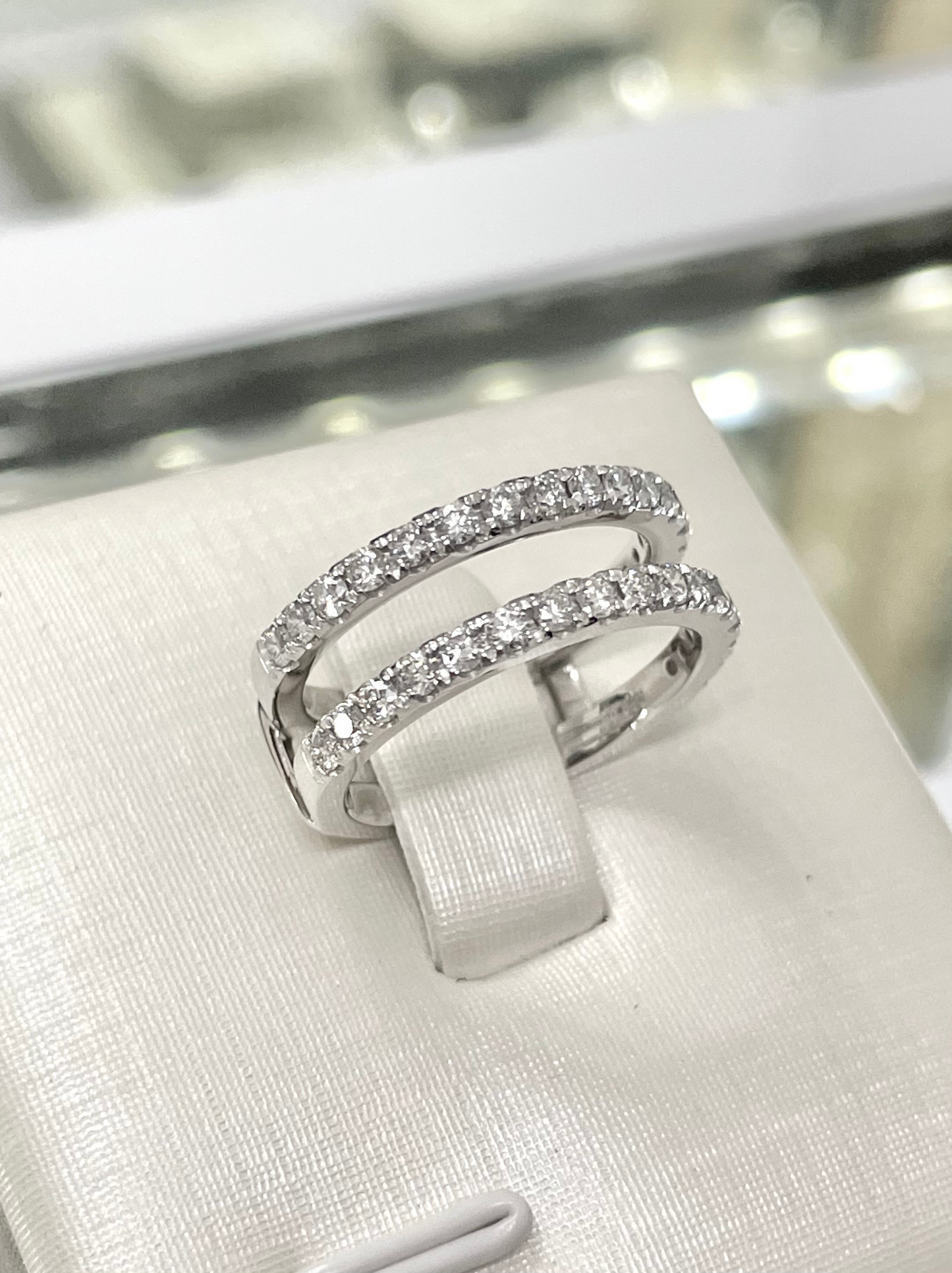 .64cts Round cut Half Eternity Jacket ring