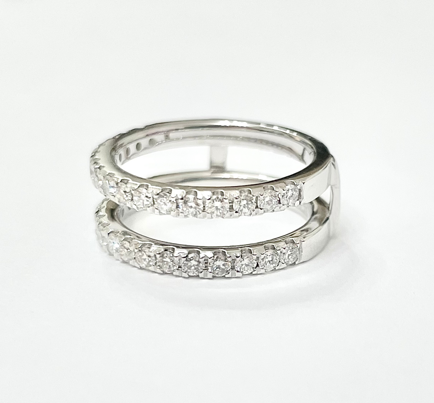 .64cts Round cut Half Eternity Jacket ring
