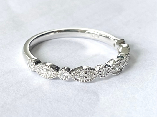 .13cts Round cut Half Eternity Art Deco ring