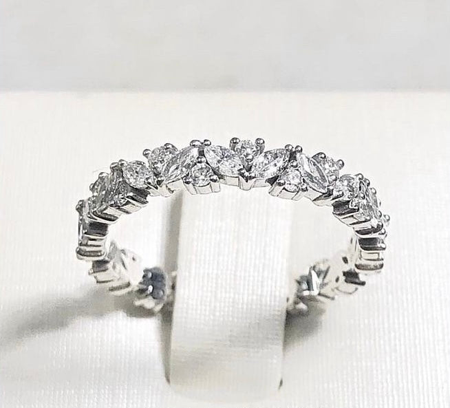 1.05cts Marquise and Round Full Eternity ring