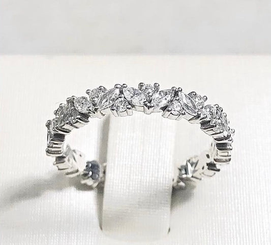 1.05cts Marquise and Round Full Eternity ring